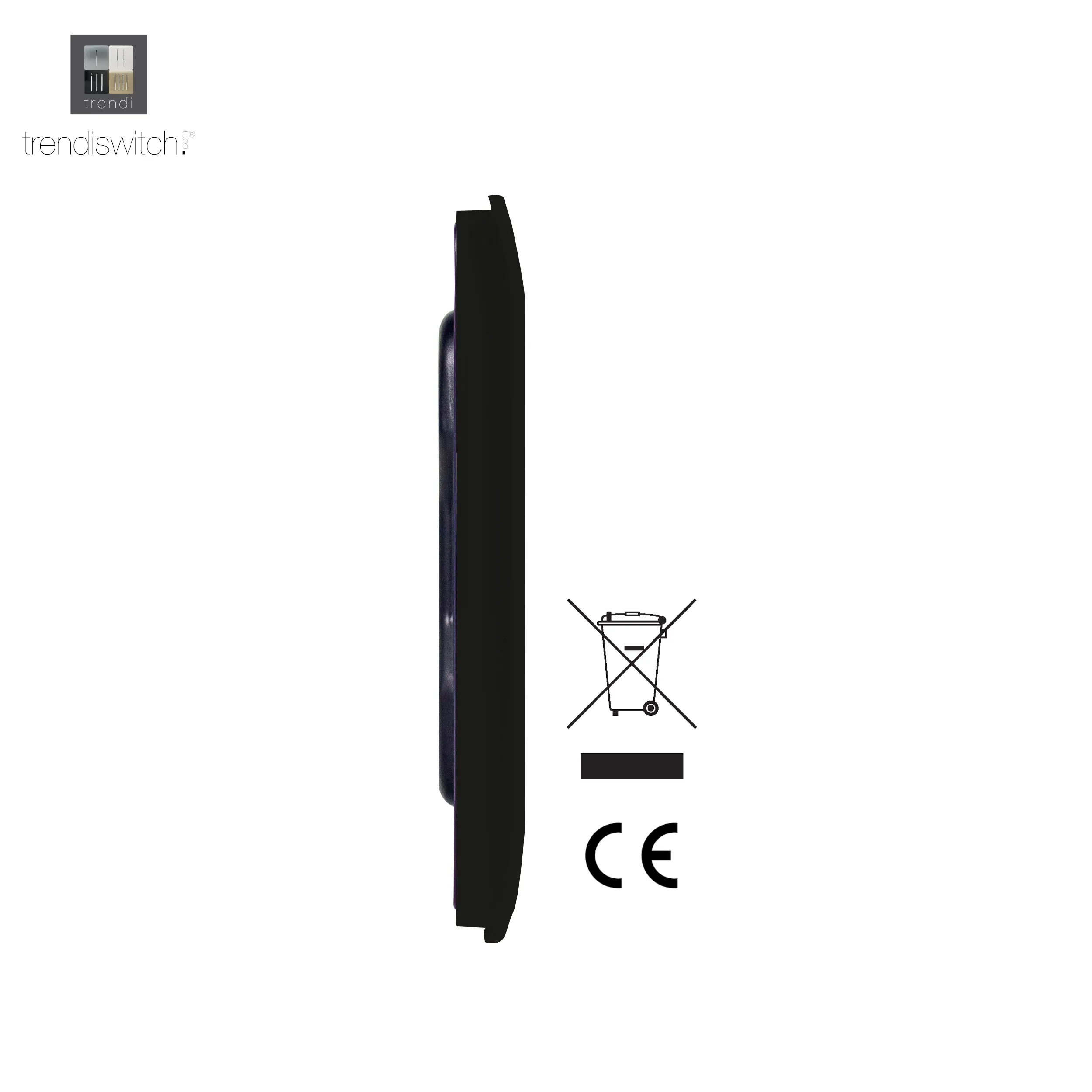 1 Gang Blanking Plate Piano Black ART-BLKBK  Trendi Piano Black